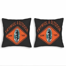 Set of 2 Vintage Retro Decorative Throw Pillow Covers 18x18in- for Couch Bed Car