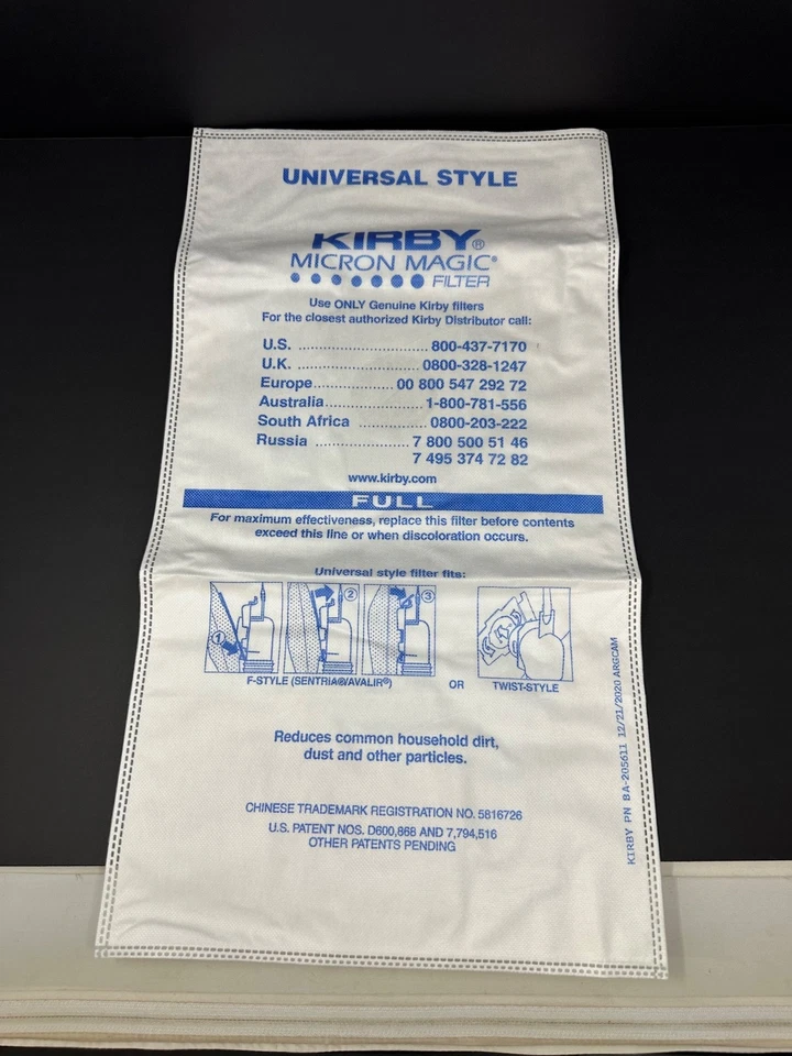 4 KIRBY VACUUM BAGS Sentria UNIVERSAL F Style MICRON MAGIC Hepa Filter L0 - Image 2 of 4
