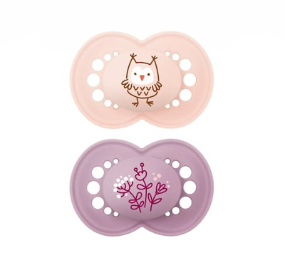 MAM Original Orthodontic Pacifier Colors of Nature 2-Pack Size 16+ Months Owl