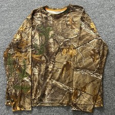Realtree Shirt Mens Size XL Brown Camo Long Sleeve Performance Hunting Tee