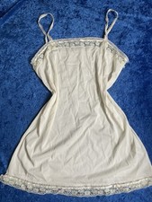 Vintage Warners Nightgown Cottage Cute Daisies Lace Medium Flaw See Pic