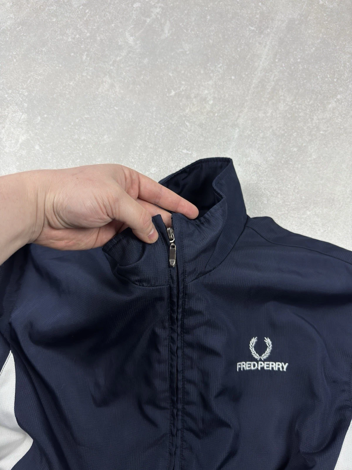 Fred Perry Sportswear 00s Vintage Jacket Tracksuit Nylon Blue Logo Regular Fit image 6