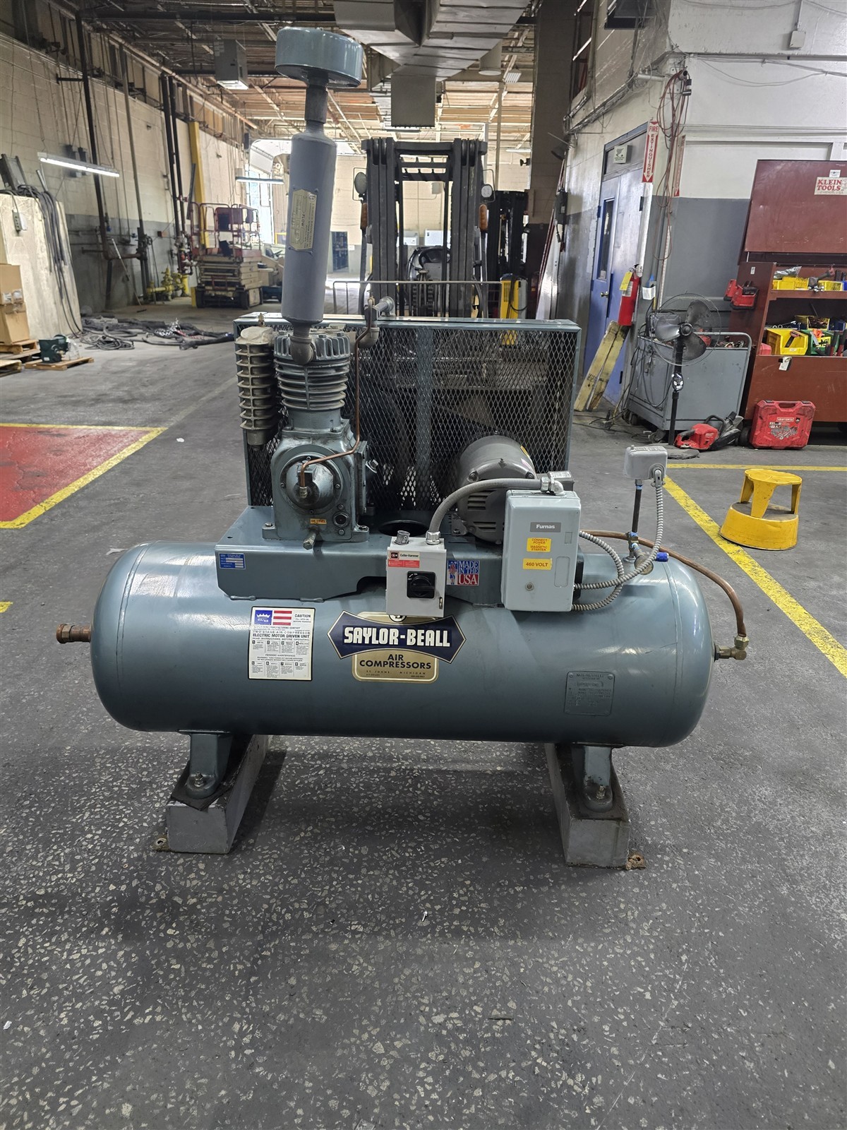 Saylor-Beall 705 Air Compressor 5 HP 80 Gal Tank 200 PSI 230/460V