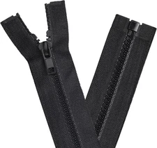 YAKA 4PCS #5 24inch Separating Jacket Zippers for Sewing Coats Black 
