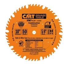CMT P10050 ITK Plus Combination Saw Blade, 10 x 50 Teeth, 1FTG+ 4ATB Teeth with