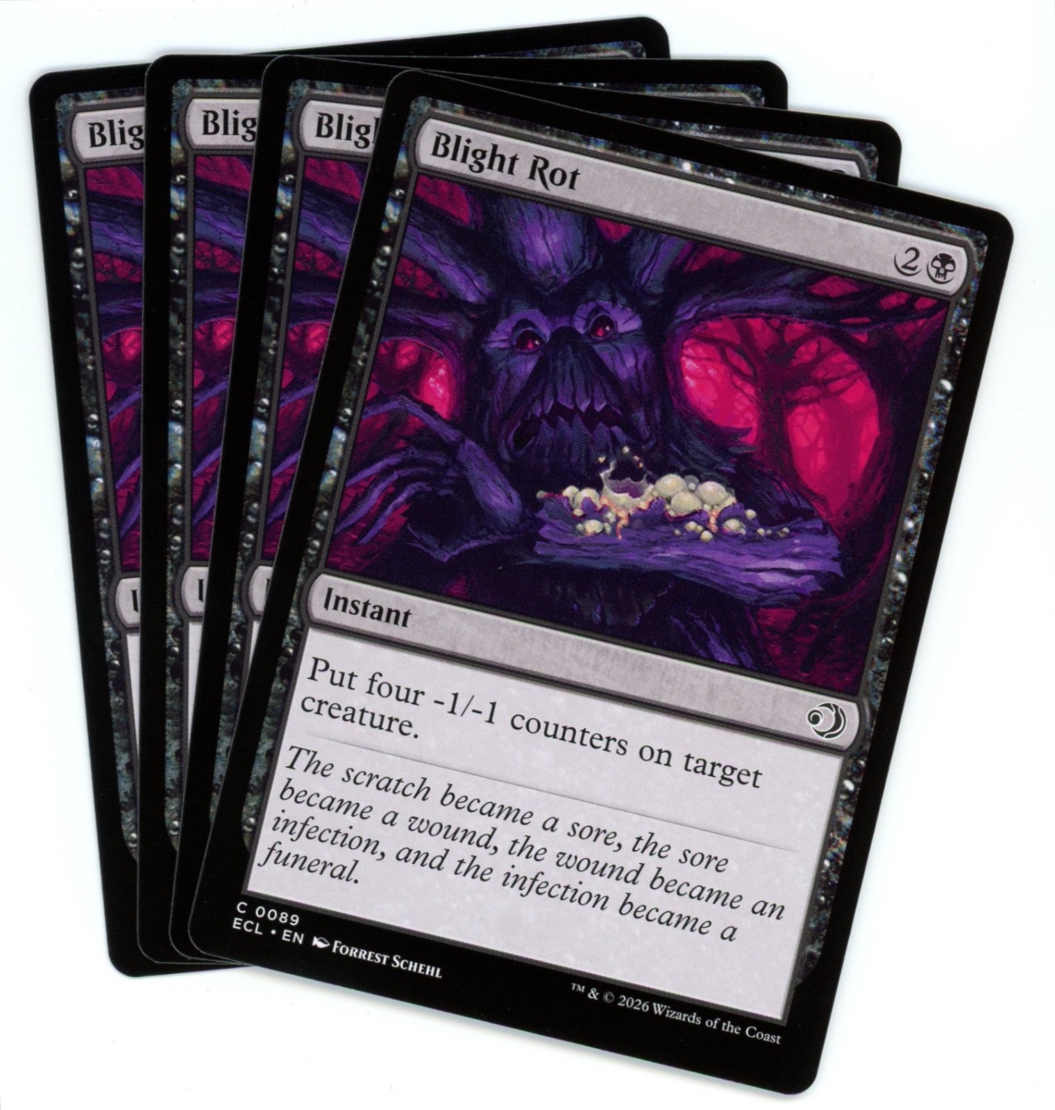 x4 Blight Rot - 0089 - Lorwyn Eclipsed ECL - MTG - NM/M
