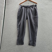 Mandala Women Scrub Pants P-M Gray Joggers Equa-Tek Drawstring 25" Inseam