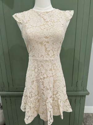 She + Sky Women s Cream Crochet Lace Dress Size M Spring Party Bridal Brunch