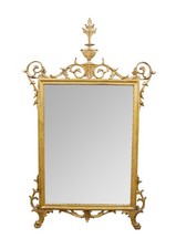 Espejo de tocador La Barge italiano neoclásico Hollywood Regency madera dorada 32"