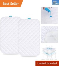Waterproof  Breathable Bassinet Mattress Covers - Ideal for Newborns 2 Pack 
