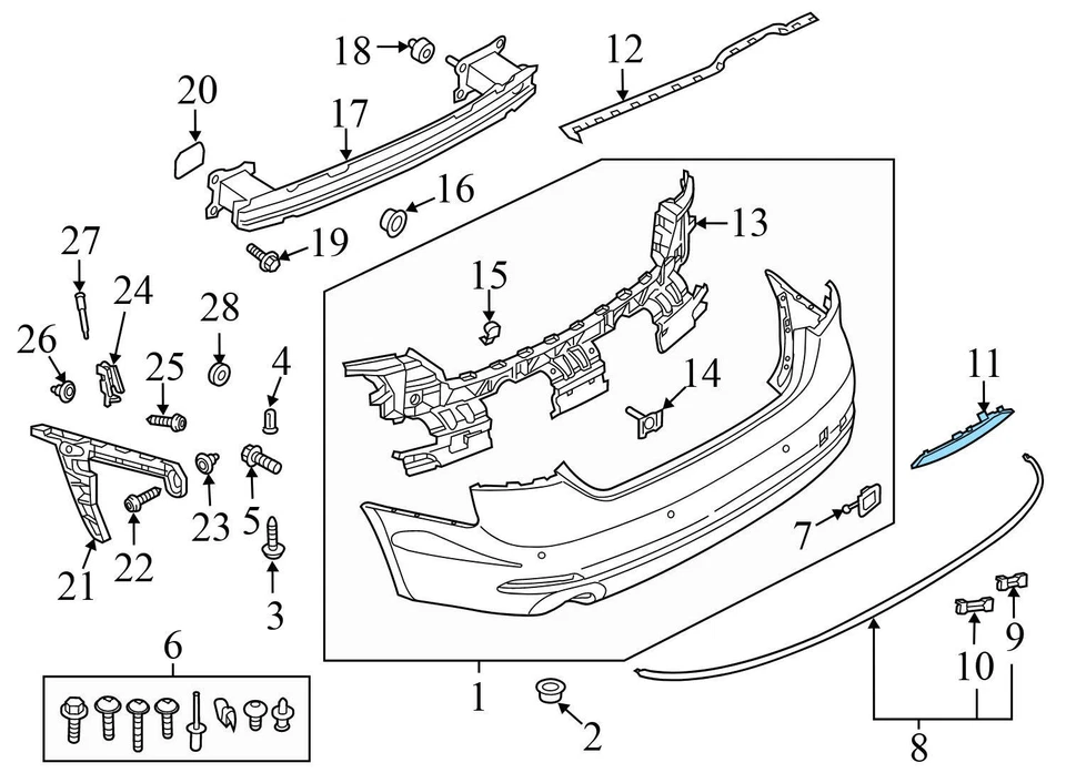 2018-2024 AUDI A5 SPORTBACK - LEFT REAR Bumper Reflector 8W6945105A - Image 3 of 4