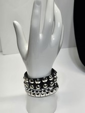 Faux Leather Spike Studded Wrist Bracelet Cuff Punk Rock Goth Cosplay