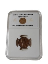 🔥1955 D WHEAT CENT TCG Certified Authentic UNCIRCULATED - WHEAT PENNY