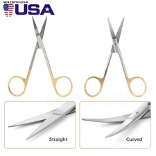 Dental Surgical Stainless Steel Scissors Straight/Curved Tip Instruments