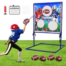 Football Toss Games with 4 Inflatable Rugby Balls, Football Throwing Target S1