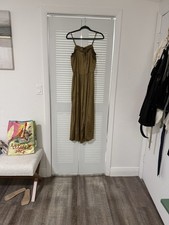 Zara Green Flowy Pleated Maxi Dress In Size XS Super Versatile Fits Up To size L