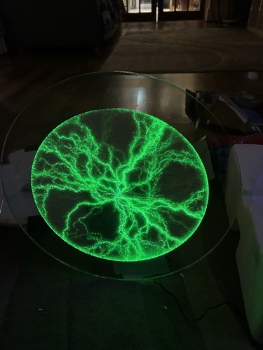 Luminglas 16” Glass Plasma Disc Lamp DJ Party Retro Lighting Crackle Green - Picture 5 of 23