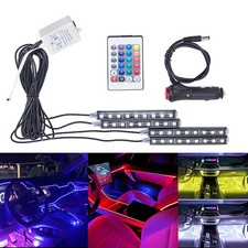 4X 12V RGB LED Strip Lights Car Interior Floor Mood Footwell Dimmable Ambient