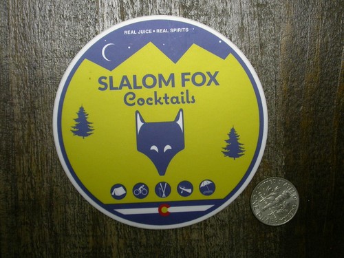 Slalom Fox Cocktails - Longmont, CO- Craft Cocktails-decal sticker L1