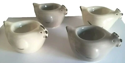 Juego de 4 huevos gris blanco gallinas gallina pollo estilo rústico Amsinck & Sell