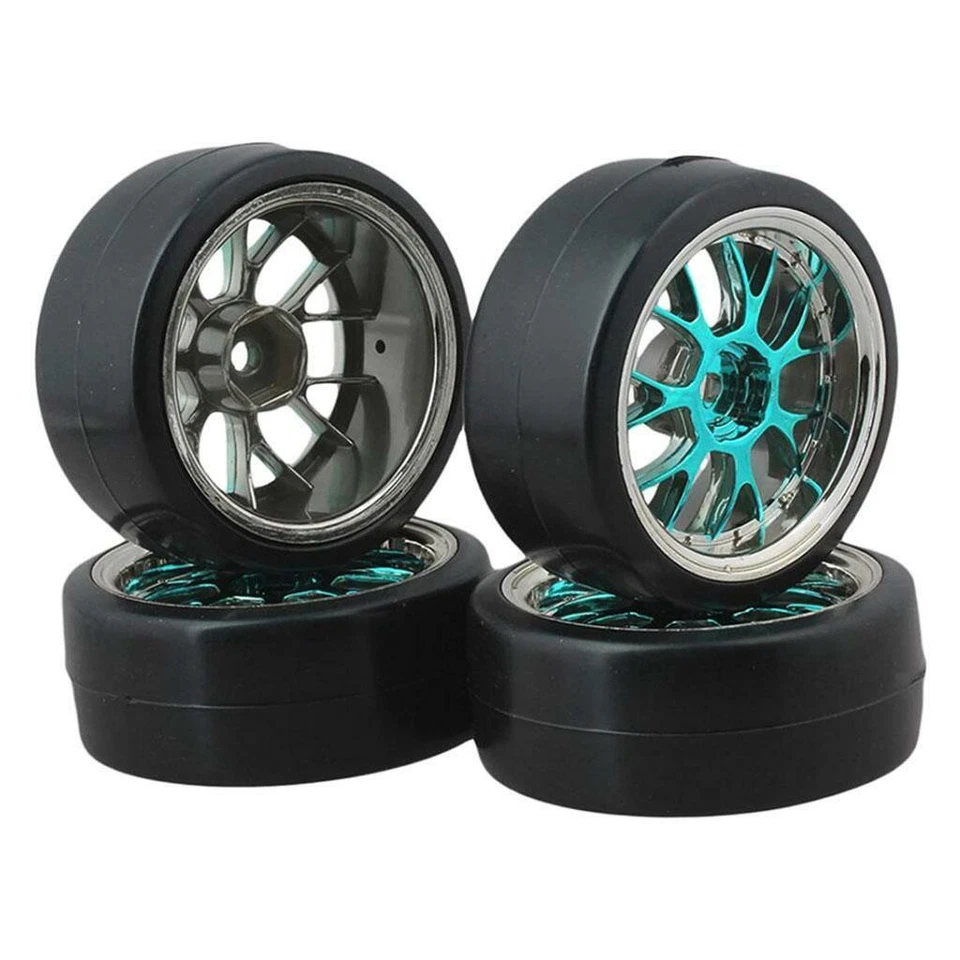 4Pcs Upgrade RC Car Wheel Rims, Radio Control Flat Plastic Drifting Racing 1/10 - Image 3 of 3