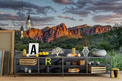 3D Cloud Sky Mountain Highway Self-adhesive Removable Wallpaper Murals Wall