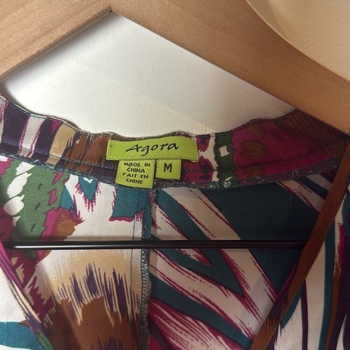 Agora Bluse Kurzarm Mehrfarbig Abstrakt Damen Gr. M - Bild 2 von 9