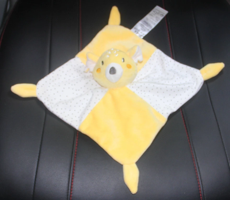 doudou plat tigre biche jaune blanc pois noir gémo état neuf - Photo 1/1