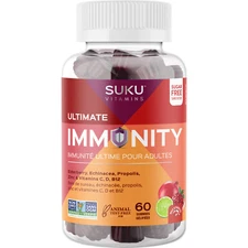 SUKU Ultimate Immunity Antioxidant Elderberry Propolis Natural 60 Gummies NEW