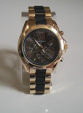 Women's Gold Black Finish Bracelet Fashion Boyfriend Dressy Casual Watch