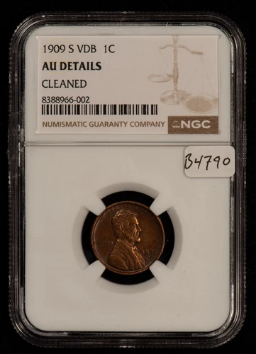 1909-S VDB 1c Lincoln Wheat Small Cent - Key Date - NGC AU Details - SKU-B4790