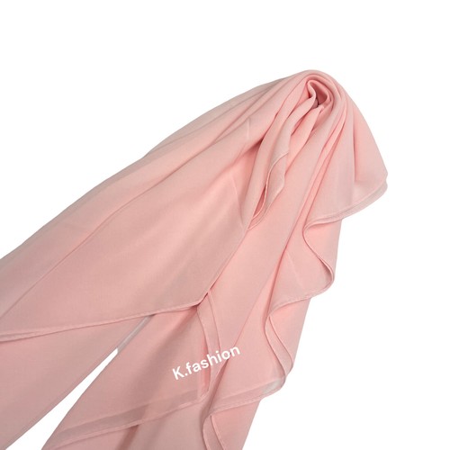 Sciarpa hijab chiffon semplice di alta qualità scialle morbida Georgette Dubai elegante - Foto 12 di 125