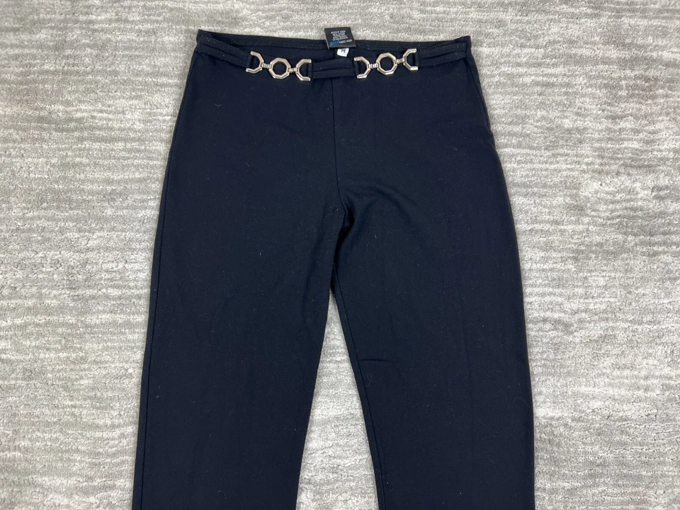 Pantalones Pezzi Mujer Medianos Negros 100% Poliéster Cintura Elástica Acampanados Foto 2 de 4