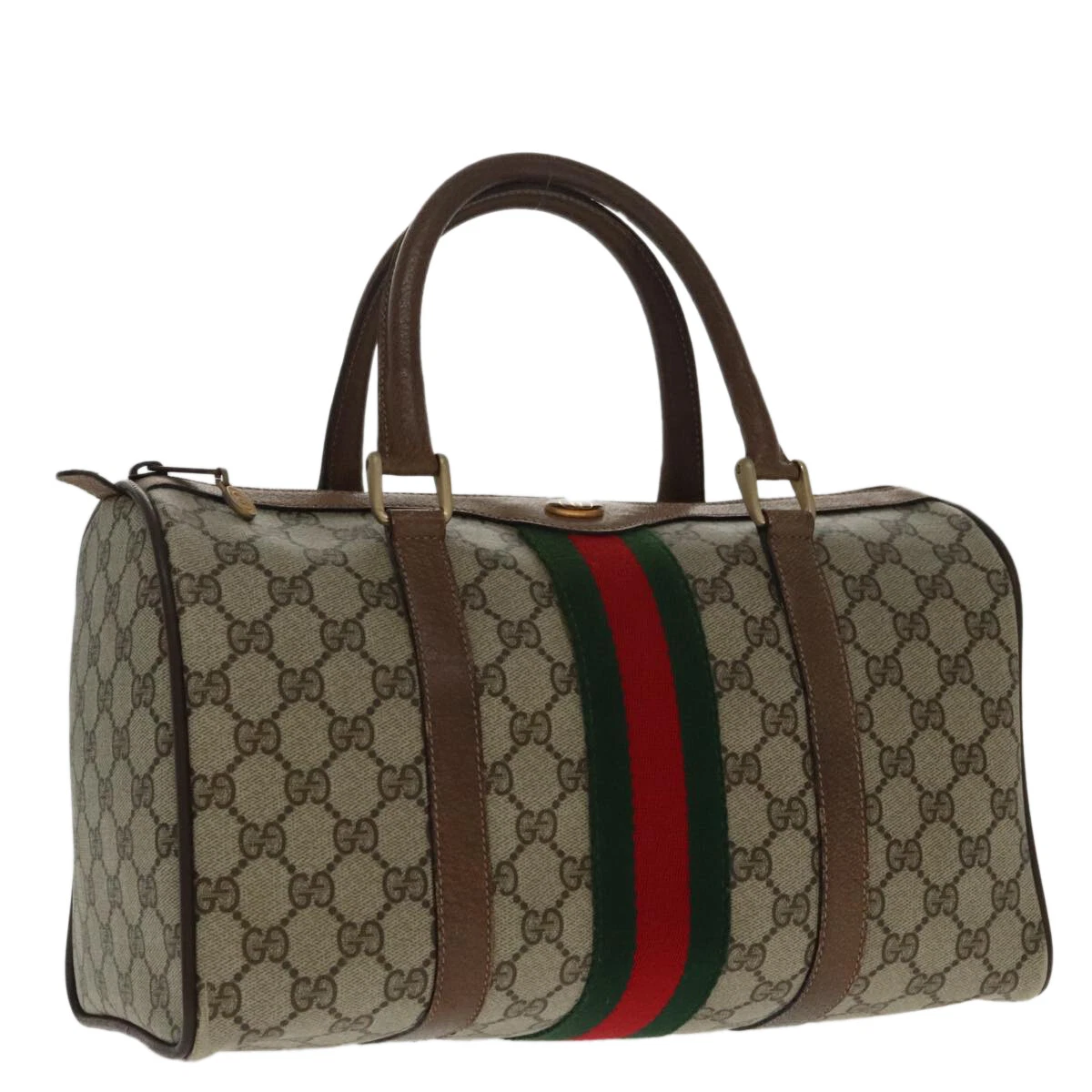 Sac GUCCI GG Supreme Web Sherry Line Boston PVC beige or 39 02 007 authentique 96271