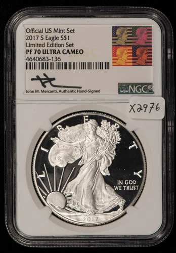 2017-S 1 oz American Silver Eagle Limited Ed Proof Mercanti NGC PF 70 UC - X2976