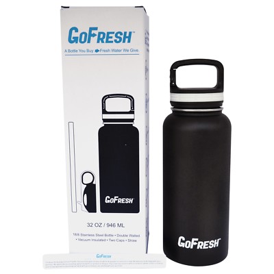 GoFresh 32 oz Stainless Steel Insulated Water Bottle Flask Easy Carry & Flip Lid