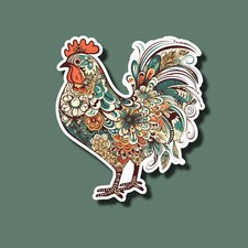 Fancy Chicken Cute FunnyFarm Animal Pet 3" Vinyl Sticker