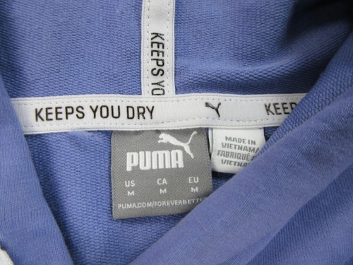 Puma Sweater Womens Medium Purple Cropped Lightweight Logo Hoodie Sweatshirt - Picture 5 of 11