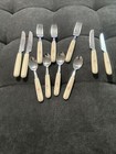 Set Of 11 Corning Pink Floral Forks, Spoons &Knives