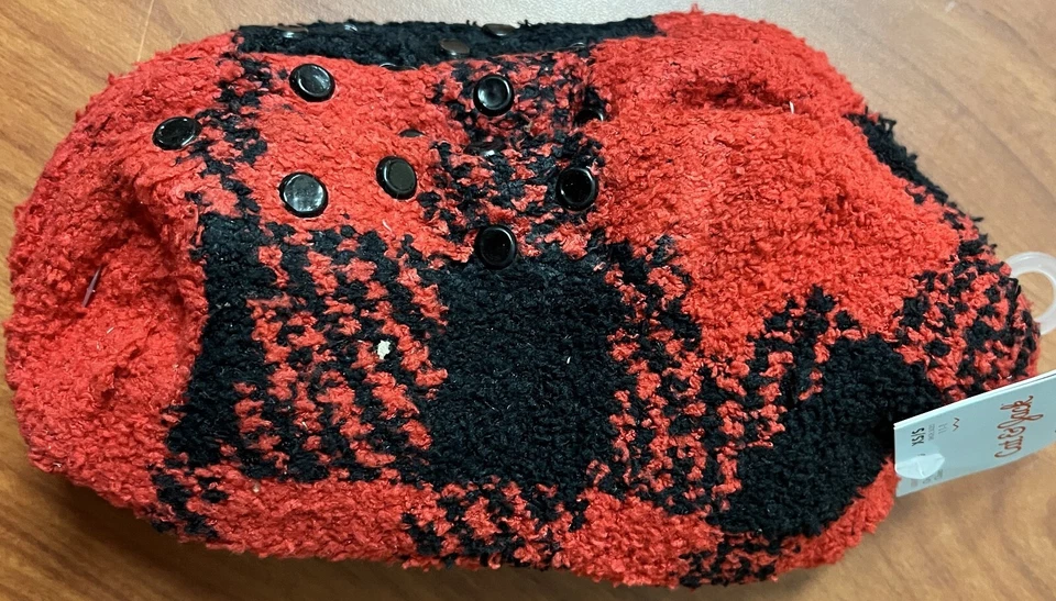 Calcetines tobilleros súper suaves Cat & Jack parte inferior con agarre 2 pares rojo negro XS/S 11-1 nuevos Foto 3 de 4