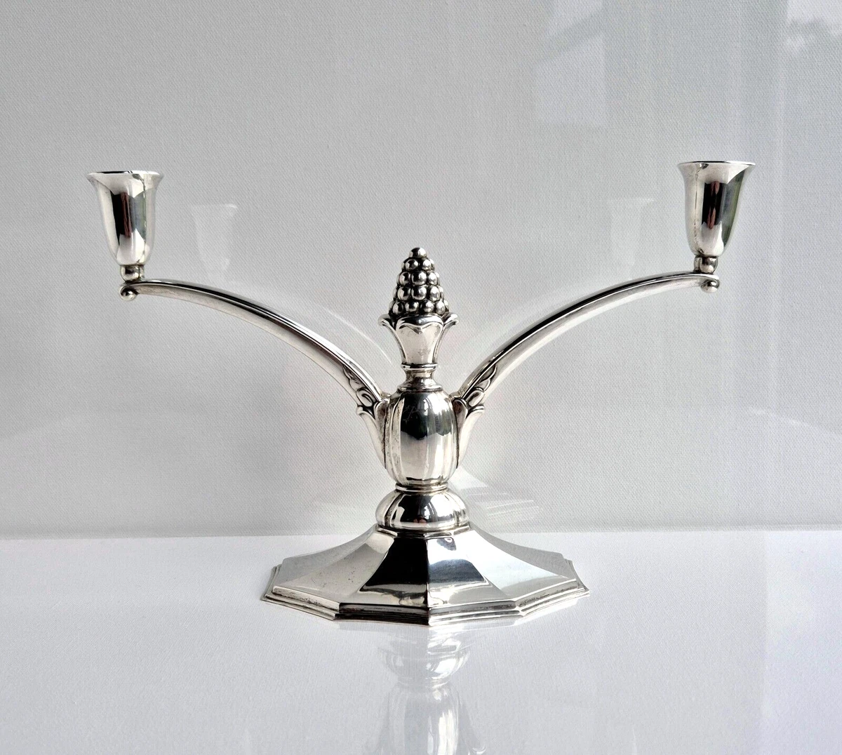 Kerzenständer Silber Versilbert Dreiflammig Dänisches Design Denmark Mid Century Vintage Berg