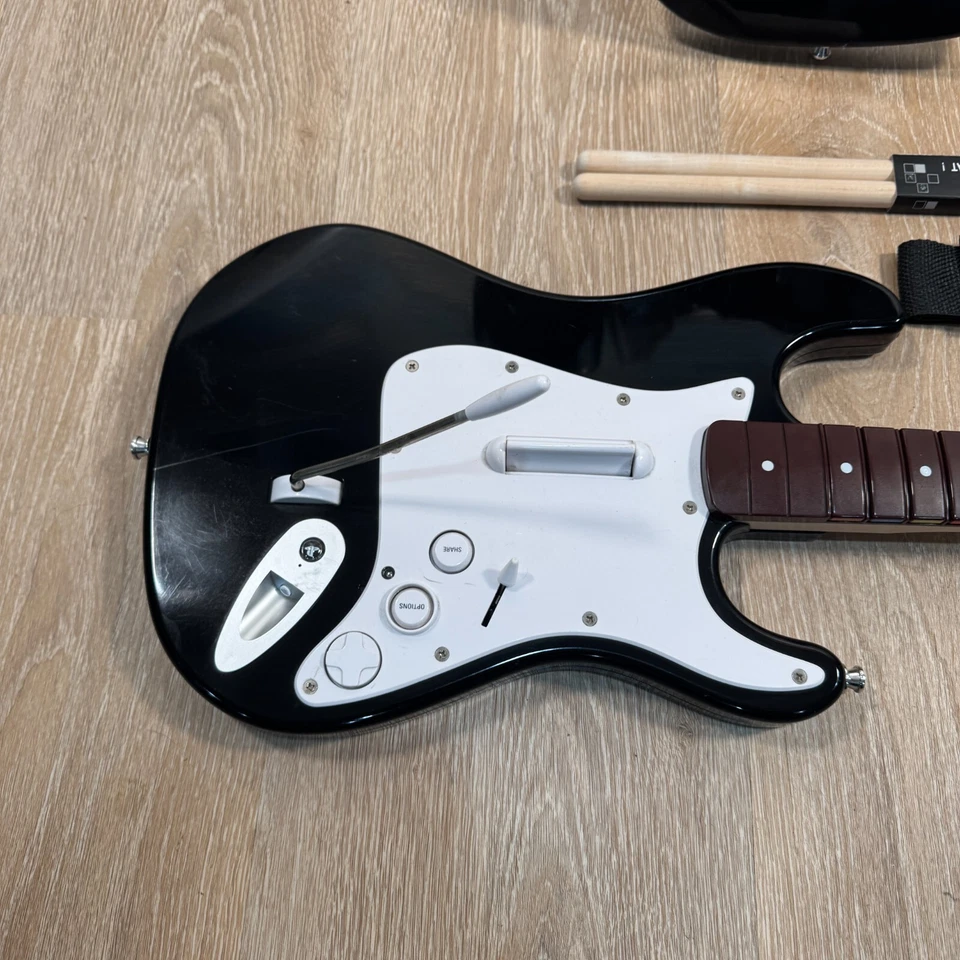 Playstation 4 5 Rock Band 4 Drum Set w/ 2 Guitars Complete Band BUNDLE PS4 PS5 - Image 2 of 4