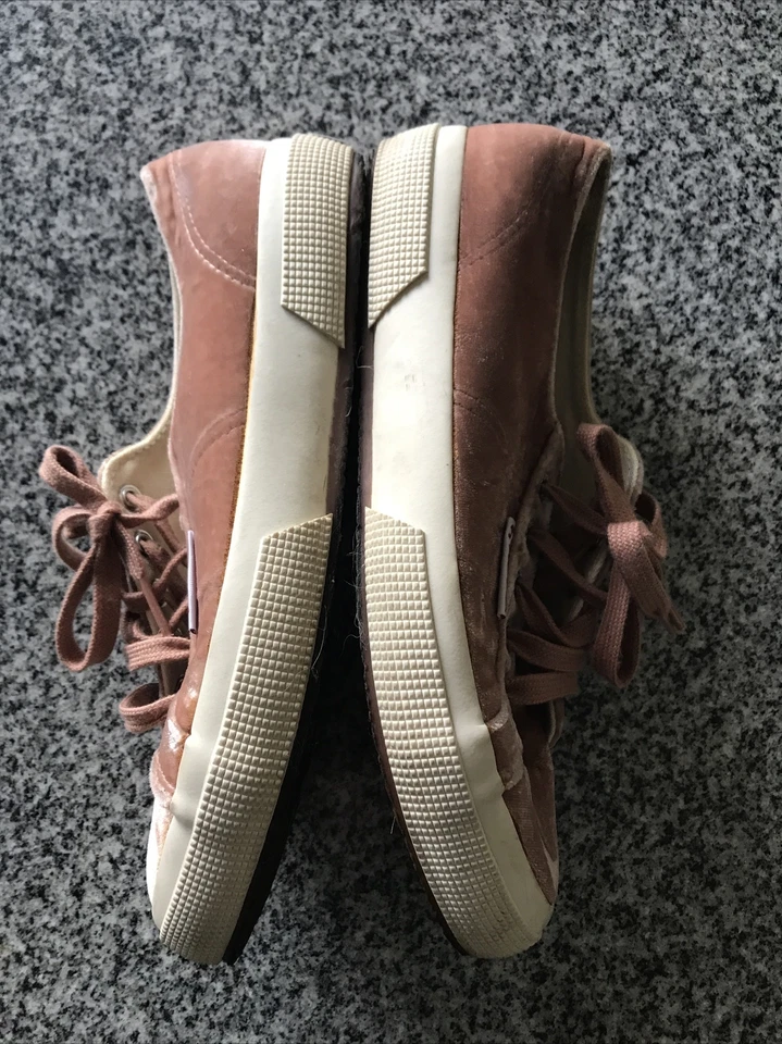 Superga кроссовки розовый персик лосось бархат 38 sport плоские шнурки - Изображение 4 из 4