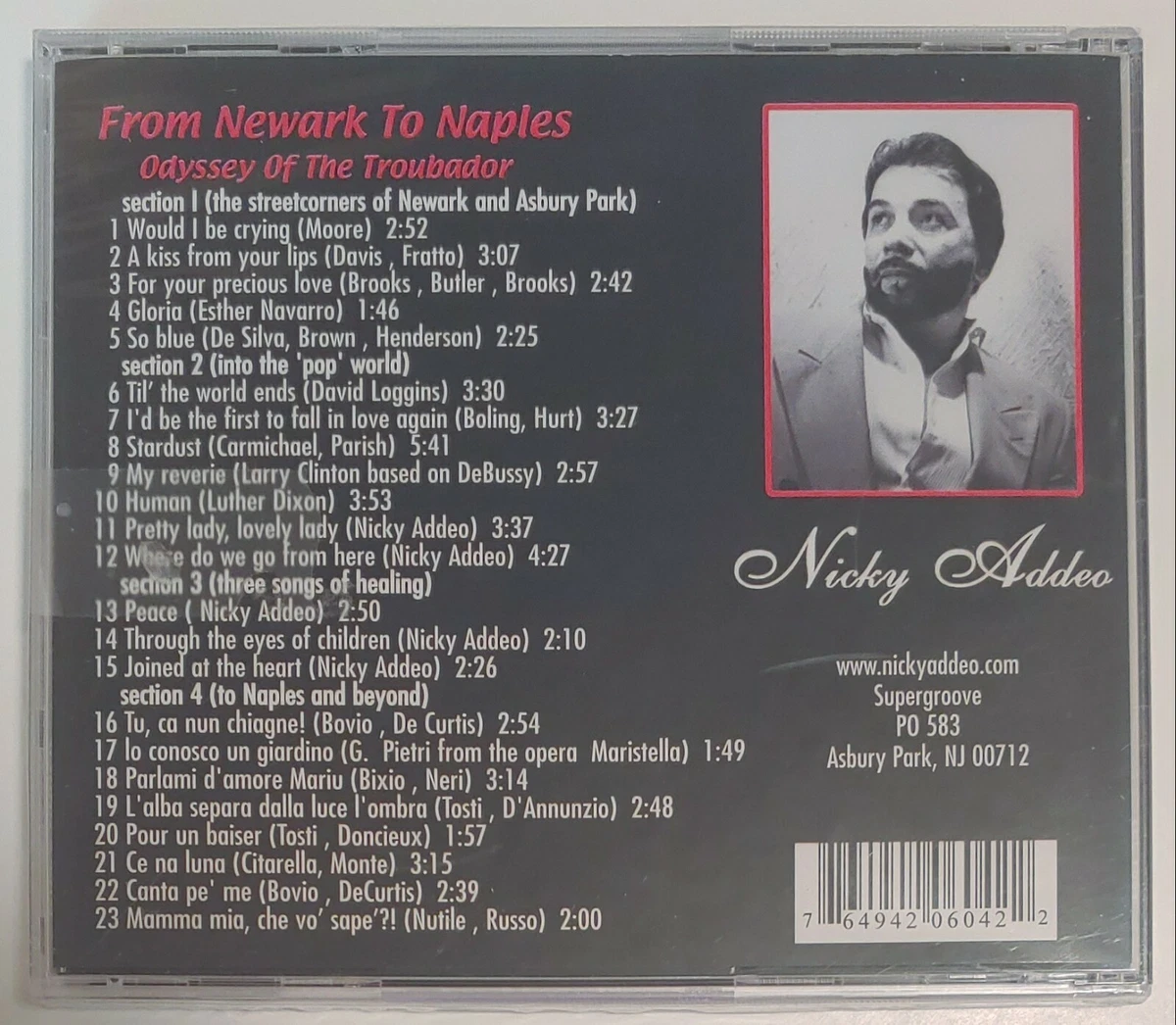 NICKY ADDEO - FROM NEWARK TO NAPLES CD BRAND NEW | eBay