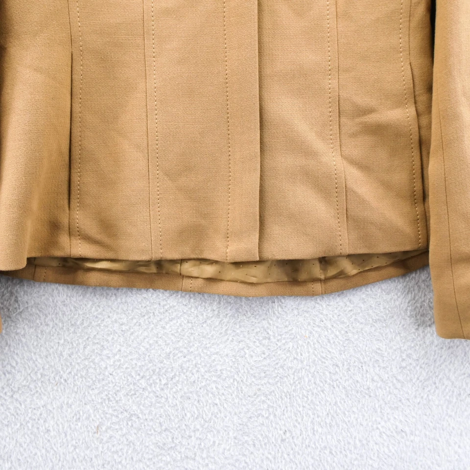 Marks & Spencer Jacket Womens Size 12 Beige Khaki Collared Lined Going Out Work - Image 2 of 4