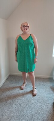 Plus Size A New Day Green with White Dots Sleeveless Mini Dress, Size 2X |  eBay