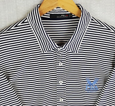 RLX x VALHALLA Size XL Mens Navy Blue/White Stripe Golf Polo Shirt Ralph Lauren