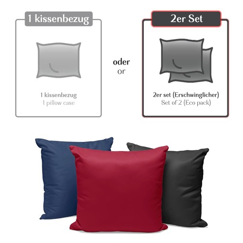 Juego de 2 fundas de almohada Alreya Renforcé 50 x 50 cm - 100% algodón con c... - Imagen 4 de 6