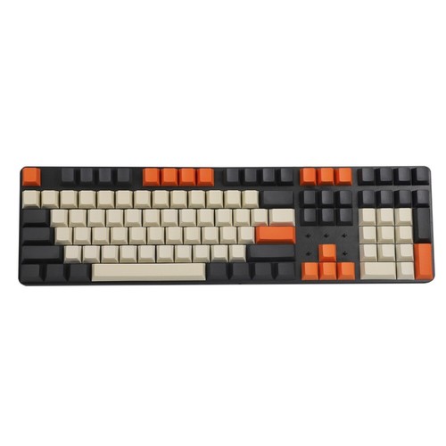 61/87/104/108 Beige Orange Carbon PBT Keycap Set for Cherry MX keyboard - Picture 4 of 13