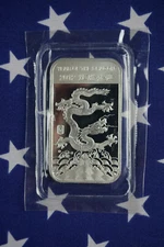 2012 APMEX Year Of The Dragon Uncirculated 1oz .999 Fine Solid Silver Bar USA